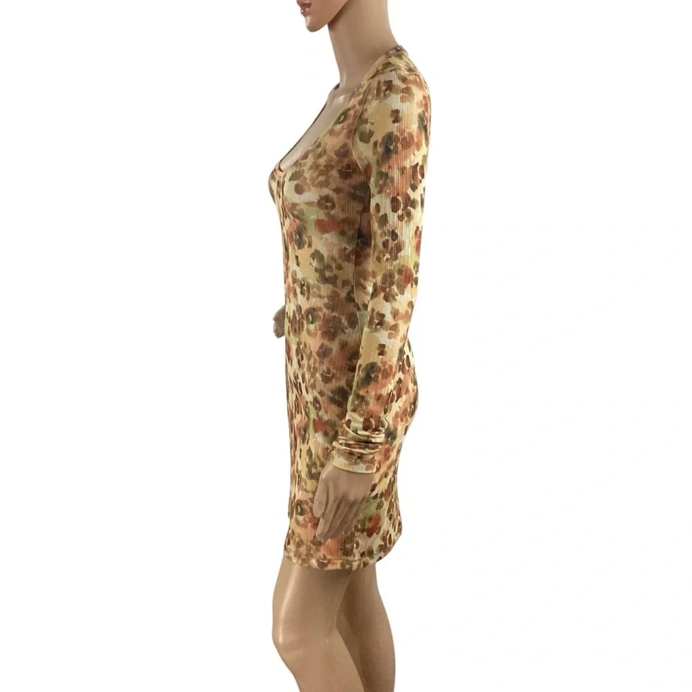Nanushka Cathleen Watercolor Animal Print Mini Dress Long Sleeve XS - Picture 4 of 7